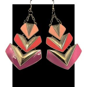buy 1 get one - Vintage NWOTs Expressions Pink and Gold Mod Dangling Earrings